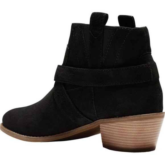 Cole Haan Jensynn Ankle Boots Black Suede Fashion Booties Block Heel Booties 6.5 - Picture 7 of 15